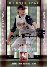 2008 Donruss Elite Extra Edition Signature Turn of the Century Justin Bristow