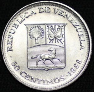 VENEZUELA ~ 1988 ~ 50 Centimos ~ UNC ~ Quality Coin (1 COIN ONLY) ☘️V - #724 ☘️ - Picture 1 of 4