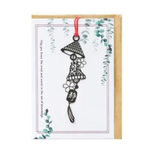 Double Bell Wind Chime Laser Cut Out Metal Bookmark - Picture 1 of 4