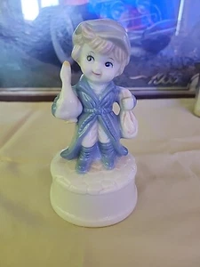 Figurina musicale Sanyo bambino con borsa e anatra decorazione vintage 1984 Arnart - Foto 1 di 7