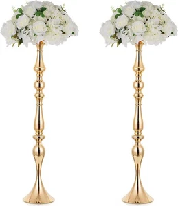 2 Pcs Versatile Wedding Metal Flower Arrangement Rack, Candle Holder Stand Set - Picture 1 of 7