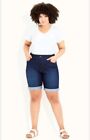 Womens Size 28 Dark Blue Jean Shorts. Plus Sz, Turn Up Hem. Avenue/Evans. Bnwt