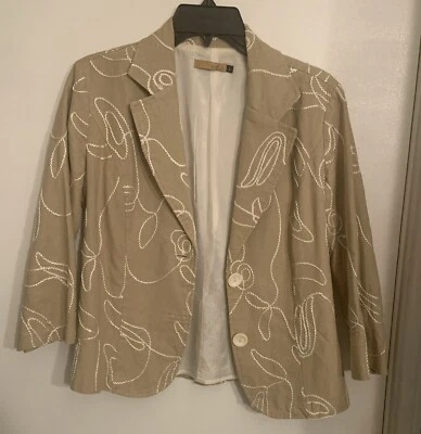 Final Touch Beige With White Design  Jacket, Juniors L - Image 1 of 4