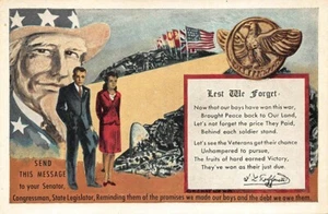 Chicago IL Toffenetti's Restaurants USA Postkarte 1. Weltkrieg Pro-Soldaten - Bild 1 von 2