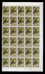 TRISTAN DA CUNHA 1963 CANARY COMPLETE SHEET 60 stamps - Picture 1 of 1