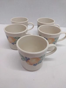 Juego de 5 tazas de café vintage Corning Wear Abundance Fruit numeradas - Imagen 1 de 3