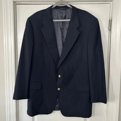 Hickey Freeman Gold Button Navy Blazer 46L Canterbury 100% Wool Classic Work VGC - Image 1 of 4