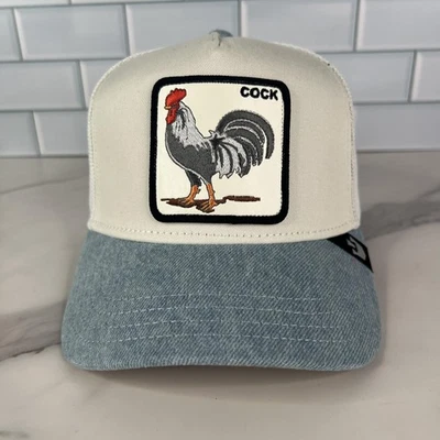 Gorra Goorin Bros Polla A Presión Espalda Blanca Azul Camionero Parche Malla Gallo Para Hombres Foto 1 de 4