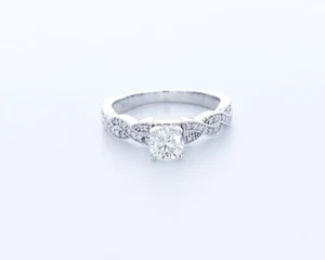 1,1 kt Laborgefertigter Diamant D/VVS2 Rundschliff 18 K Gold Krappe Drehband Akzentring - Bild 1 von 4