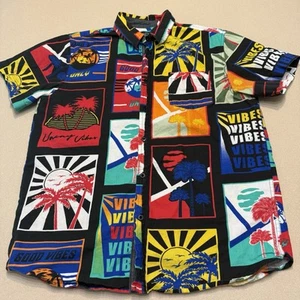 Eighty Eight Shirt Mens L Multicolor Button Up Color Block Short Sleeve LOUD! - Picture 1 of 11
