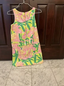 Lilly Pulitzer x Target Fan Dance Pink Flamingo Shift Dress Girls XL - Picture 1 of 3