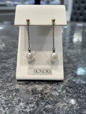 Honora 14 Kt Yg And Sterling Silver Dangle Earrings - Image 1 of 2