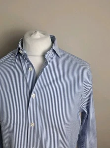 Charles Tyrwhitt Shirt Blue Striped 15.5" - 34" Slim Fit Non Iron - Picture 1 of 6