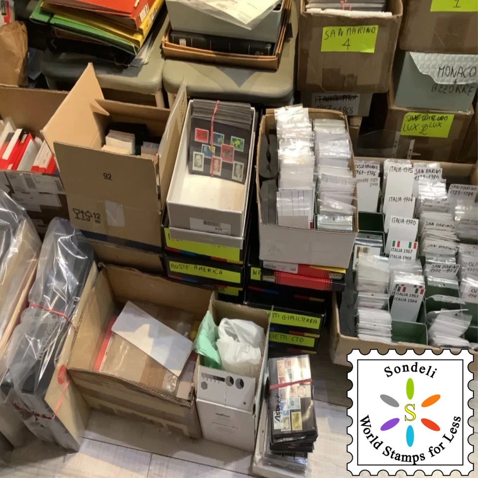 Colección de estampillas gigantes en todo el mundo como nuevas y usadas - cada lote: 400 estampillas diferentes Foto 1 de 4