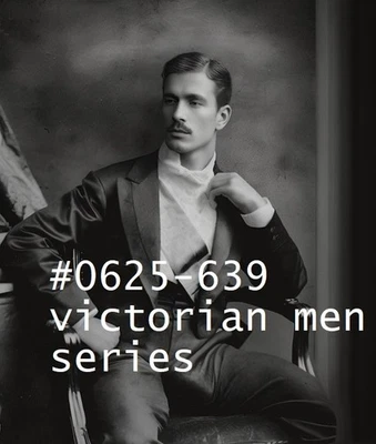 VINTAGE MALE PORTRAIT #0625-639 -victorian men series - free shipping in usa - Image 1 of 2