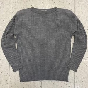 45rpm Japan Wollpullover mit Rundhalsausschnitt wattiert gerippt grau 5 L - Bild 1 von 8