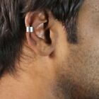 Personalized Sterling Silver Earcuff For Men, Helix Wide Ear Cuff Non Pierced