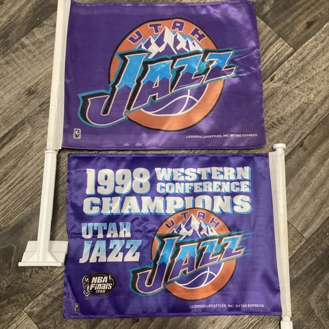 Vintage 1998 NBA Finals Utah Jazz Car Flags Window Conference champions Cover
