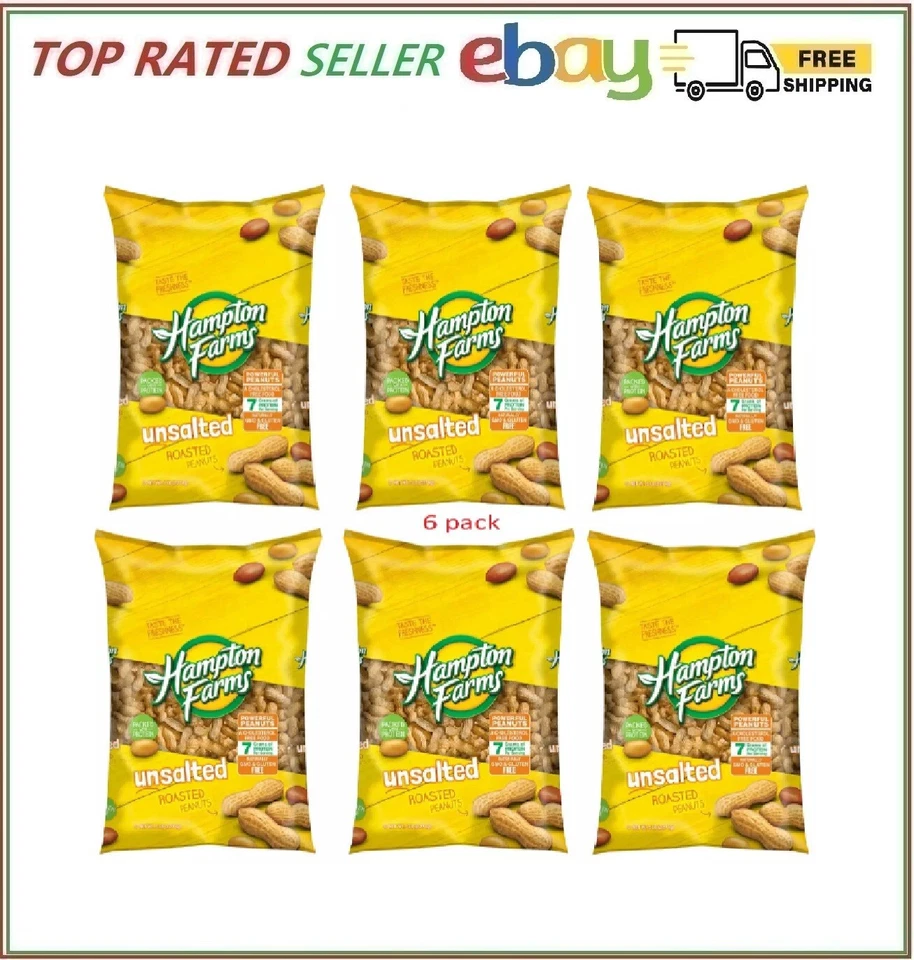 6-pack Hampton Farms Unsalted In-Shell Peanuts (5 lbs.) - Image 1 of 1