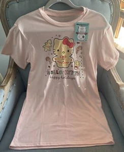 Hello Kitty Happy Holidays Girls Medium T Shirt - Picture 1 of 3
