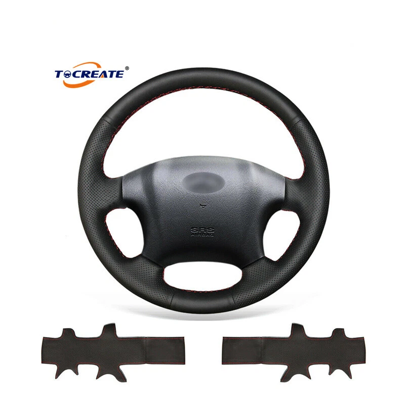 Cubierta de volante de cuero genuino negro para Hyundai Tucson 2005-2009 #Q017 Foto 1 de 4