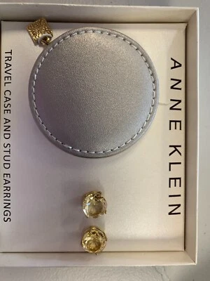 Orelha Anne Klein Gold-Tone Light Gold Stone Stud, ouro claro - Imagem 1 de 2