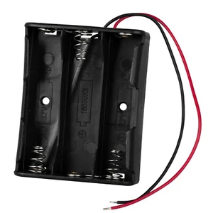 18650 3 Slot Battery Holder Socket 3.7V Plastic Series Case Pack Box 2 Wire Lead - Picture 1 of 7