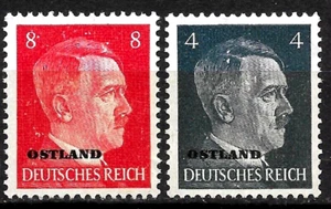 WWII 1942 Germany HITLER Overprt."OSTLAND"oc Russland UKRAINE 8 & 4 Pf. MNH NG - Bild 1 von 2