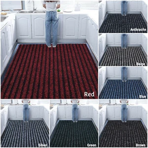 Non Slip Rubber Back Barrier Door Mat Large Heavy Duty Kitchen Rugs Hall Runner - Picture 1 of 16