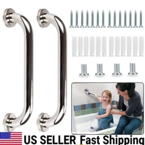 2Pcs Stainless Steel Grab Bar Bathroom Safety Handicap Shower Tub Handle Support - Picture 1 of 11