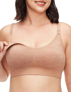 Nursing Bras for Breastfeeding, Seamless Wirefree Geometric Mater (Tawny,Size:L) - Picture 1 of 5