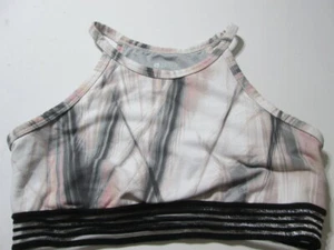 Zella Youth Girls Sport Top Size L White Multi Wireless Unlined Racerback Gym - Picture 1 of 7