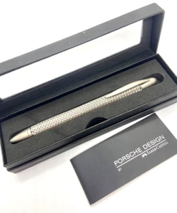 PORSCHE DESIGN Faber-Castell Tec Flex Silver Stainles Ballpoint Pen wz/Box Mint - Picture 1 of 5