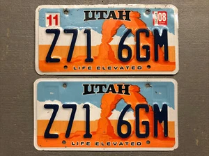 PAR/JUEGO DE PLACAS DE MATRÍCULA UTAH VINTAGE ARCH-LIFE ELEVADO Z71-6GM 2008 PEGATINA - Imagen 1 de 6