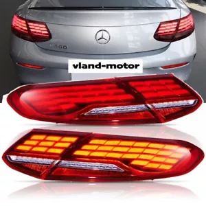 2X VLAND LED TailLights For 2015-2021 Mercedes Benz C-Class W/Start-up Animation - Picture 1 of 12