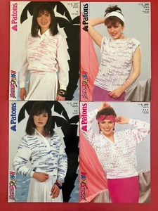 Vintage 1980's Patons Knitting Patterns Woman Cotton Boucle Jumper 604.01.01 - Picture 1 of 5