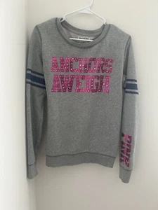 PINK Victoria’s Secret U.S. Navy Anchors Aweigh (Medium) Gray Pullover - Picture 1 of 5