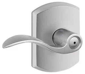 Palanca de baño Schlage privacidad acento cromado satinado Greenwich F40ACC626GRW - Imagen 1 de 3