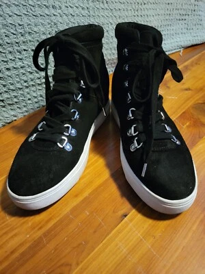 Zapatillas Steven Madden Kiarah negras de gamuza para mujer talla 8M con cordones Foto 1 de 4