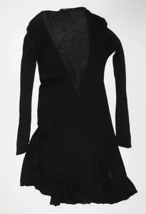 Vila Women's Black Open Front Cardigan - M, Casual Knit Long Sleeve - Picture 1 of 12