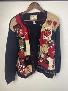 Heirloom Collections Large Embroidered Hearts Florals Cottagecore Grannycore - Picture 1 of 13