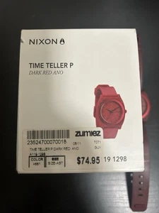 Nixon Men's Time Teller Burgundy Watch - Picture 1 of 3