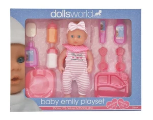 Dolls World 60238 Juego De Muñecas Emily Juguete Muñeca Bebé Con Accesorios - Imagen 1 de 2