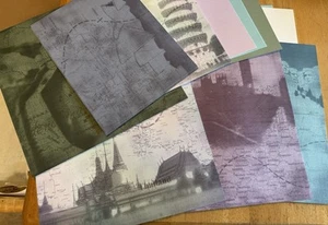 Papel para álbumes de recortes tema de viaje mundial surtido de texturas - Imagen 1 de 4