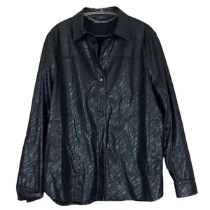 Top chamarra deportiva Marc Cain con estampado de cebra brillante de cuero sintético negra talla N4 grande - Imagen 1 de 10