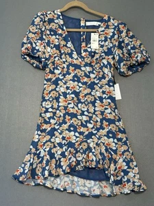 ASTR The Label Floral Puff Sleeve Flirty Spring Summer Dress V Neck Size M NWT - Picture 1 of 15