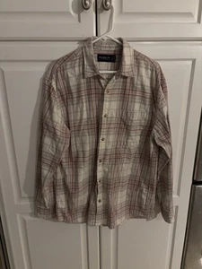 Chemise homme Abercrombie & Fitch en flanelle L à carreaux beige rouge - Photo 1/6