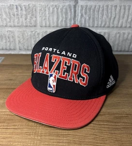 Portland Trail Blazers Hat Adidas SnapBack Flat Bill Black Red NBA Cap - Picture 1 of 7