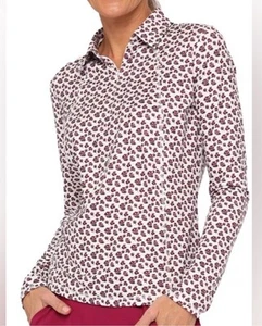 Belyn Key Glacier Long Sleeve 1/4 Zip Size Small Stem Floral Print Golf $116 - Picture 1 of 8