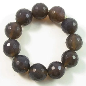 Mode ECHTES ACHAT ARMBAND Handarbeit verstellbar Edelstein Armreif GROSSE Perle BRAUN - Bild 1 von 3